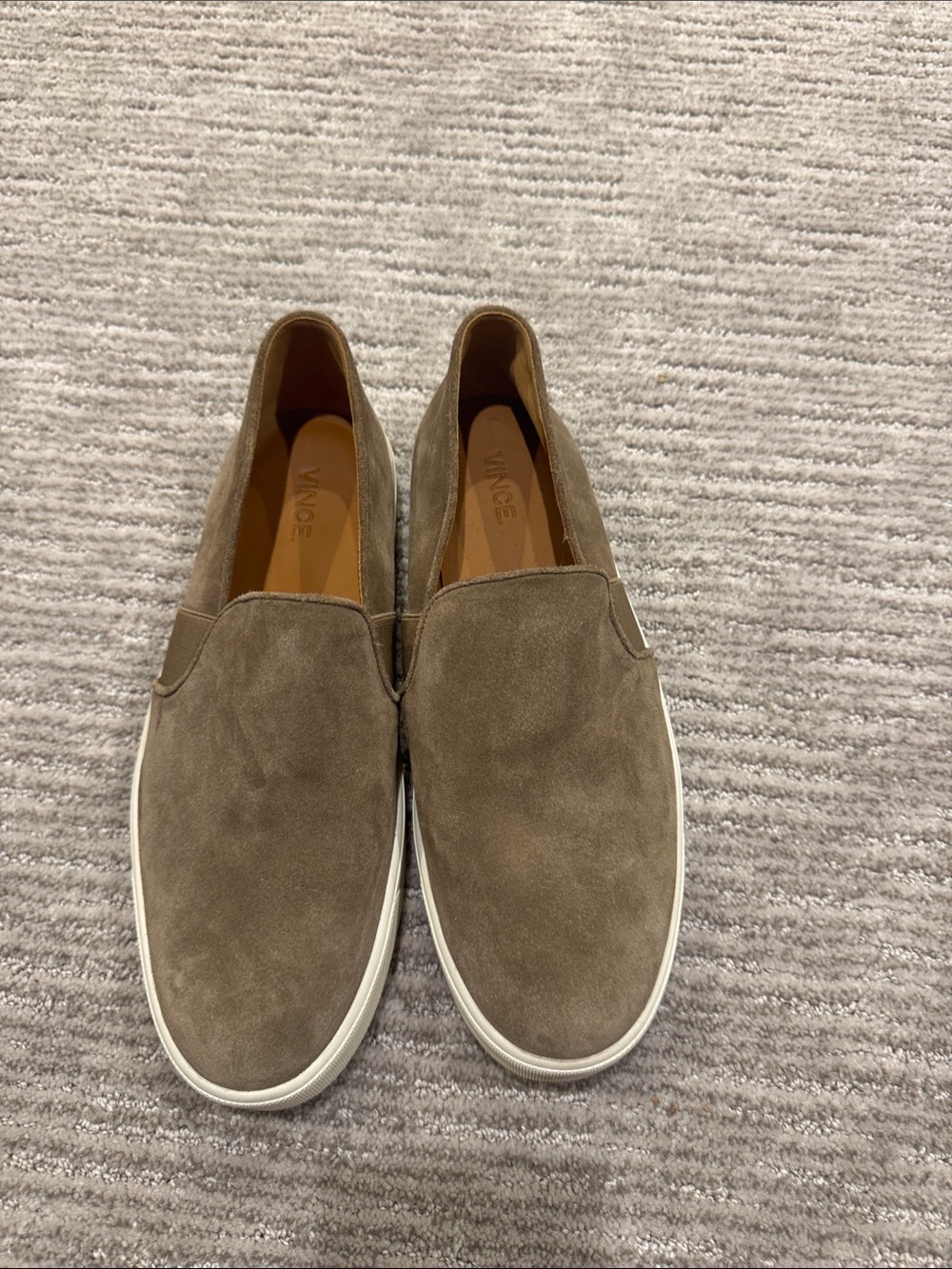 Vince Blair Taupe Suede Slip-On Sneakers 10M NWOB